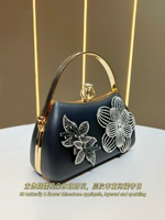 Nouveau sac à main élégant en PU pour femme, sacs à bandoulière avec chaîne, poignée dorée, petits sacs à main brodés, sacs à main à fleurs en strass