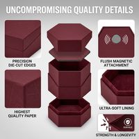 Boîte hexagonale de luxe pour bijoux, emballage rigide personnalisé, design unique et élégant