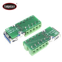 USB 3.0-A 암형 10핀 터미널 블록 무납땜 어댑터 나사 잠금 연결 D-Sub 커넥터 녹색 5V DC 니켈 도금 1.5A