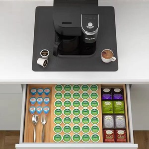 Wooden Coffee Pod Organizer 30 Holes <b>Desktop</b> Storage Rack For K-Cup Capsules Holder <b>Shelf</b> - Product Image 3