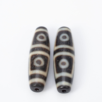 Perles en pierre d'agate Dzi tibétaine naturelle 12x38mm, bicolores, breloques en pierres précieuses pour la fabrication de bijoux et la collection