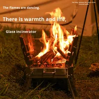 Poêle à bois portable Luling en acier inoxydable avec foyer visuel et verre microcristallin pour chauffage extérieur et équipement de barbecue