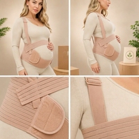Bande de soutien pour le ventre de maternité en tissu maillé doux pour la peau 360 °   Ceinture de grossesse ergonomique réglable avec sangles de soutien dorsal