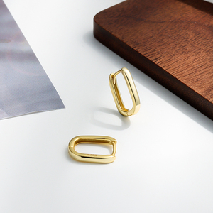 Low MOQ Simple Hoops 925 Sterling <strong>Silver</strong> Plain Earrings Geometric U Shaped Fashion <strong>Huggie</strong> for Women Fine Jewelry Wholesale - Product Image 5