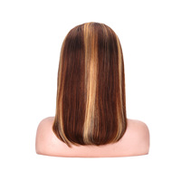 Perruque Lace Front HD 13x4 en Cheveux Humains, Teinte Piano, Style Bob, Pré-épilée avec Baby Hair, Sans Colle, pour Femmes Noires (États-Unis et Canada)