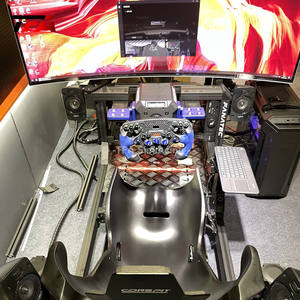 Simulateur profil aluminium volant personnalisé Cockpit simulateur de jeu de conduite superbe Cockpit avec vraie chaise course - Product Image 3