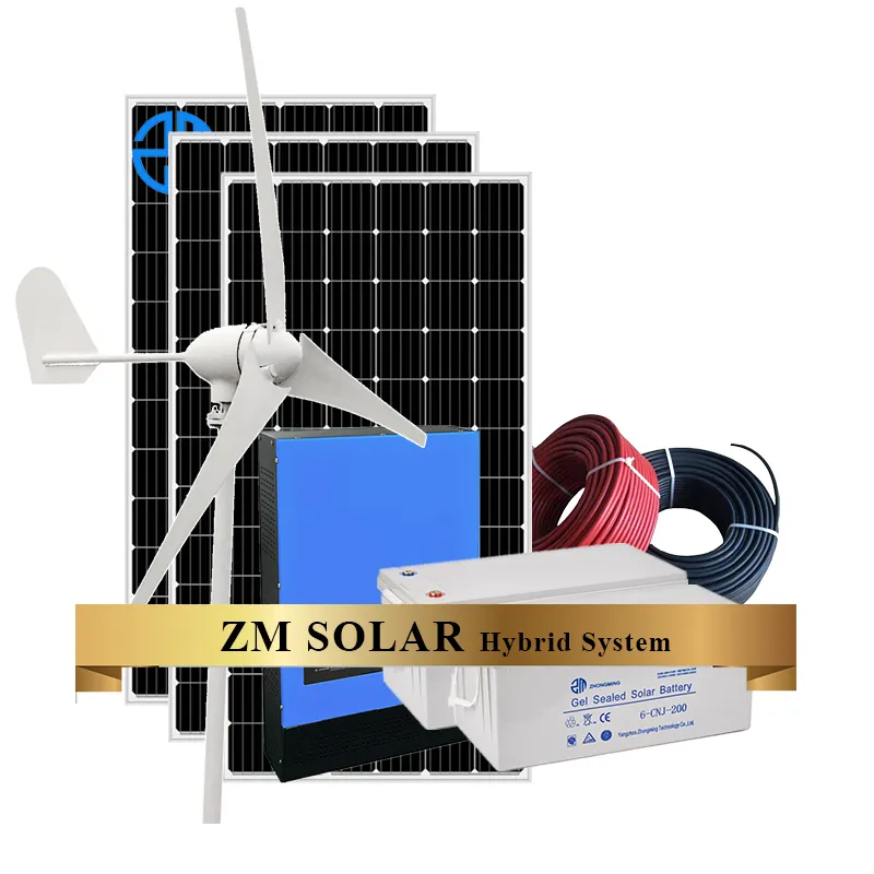 نظام هجين يعمل بالرياح و الطاقة الشمسية للاستخدام المنزلي للبيع بالجملة. 5 كيلو وات ، و 5 كيلووات ، و 10 كيلووات ، و 8 كيلووات.