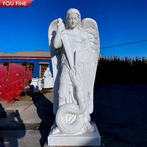 Estatua de mármol de tamaño real, escultura de Arcángel de Saint Michael, piedra - Product Image 3