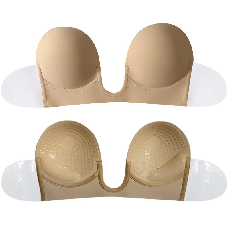 Rubber side wings European and American sexy invisible bra upper support bra breast patch Deep V strapless U-shaped chest patch