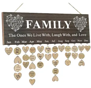 Christmas Gifts for Mom Grandma Wooden Family Birthday Plaque Calendar Reminder Board Grandmother in Law Granny Present