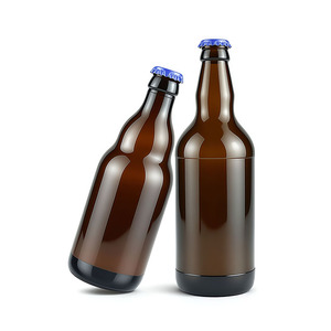 高品质空瓶 350ml 500ml 750ml 琥珀色定制玻璃啤酒瓶，带皇冠盖，适用于饮料、家庭酿造、蜂蜜酒、苹果酒、康普茶 - Product Image 6