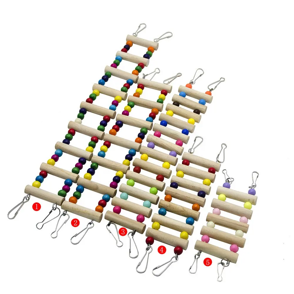 עץ אוגר טיפוס סולם מדרגות אוגרים צעצועי קשת מדרגות תוכים צבעונית