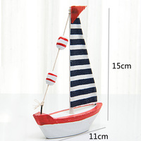 Modèle de bateau à voile en bois artisanal de 15 cm, décoration de table, thème marin méditerranéen, pour la maison