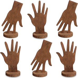 Soporte de exhibición de joyas de madera moderno de gran venta, juego de 6 piezas para anillos y pulseras, estante portátil para exhibición de dedos - Product Image 4