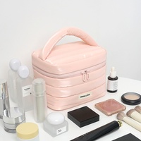 Sac de voyage pour maquillage en forme de coquille pour femmes RTS, résistant à l'eau, grande capacité, organiseur de cosmétiques, accessoire de voyage essentiel, étui de rangement pour articles de toilette