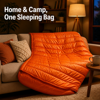 Sac de couchage double pour 2 personnes, style enveloppe, tissu en nylon 400T, 210x140cm, options de poids de remplissage, imperméable, pour le camping et la randonnée