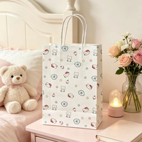 Sacs en papier kraft blanc et brun personnalisés en gros avec poignées pour la vente à emporter, la restauration rapide et le shopping