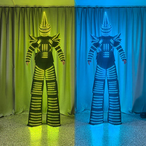 ชุดนักแสดงเดินบนไม้ค้ำพร้อมหมวกทรงแหลม ชุดไฟ LED สีรุ้ง สำหรับการแสดงบนเวที ชุดสำหรับผู้ใหญ่ทั้งชายและหญิง - Product Image 2