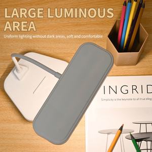 Lampe de bureau pour la protection des yeux, lampe de chevet pour chambre à coucher, petite lampe de nuit LED avec horloge - Product Image 5