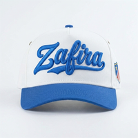 Gorra de Béisbol Blanca con Bordado 3D Personalizado al por Mayor, Gorra Snapback de 5 Paneles con Visera Plana y Curva de Dos Tonos para Hombre