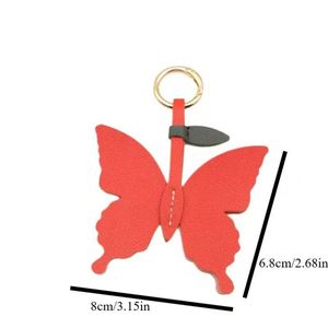 Elegant Pu Leather Pendant <b>Keyring</b> Portable Butterfly <b>Charm</b> Keychain Accessories for Women Stylish Handbag Decorations - Product Image 6