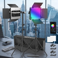 Pour panneau lumineux LED RGB 660 Pro II, lot de 2, 50W, DC12-15V, température de couleur réglable 3200-5600K, lampe vidéo pour caméra, studio photo