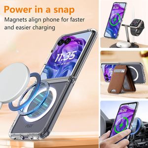 Custodia Protettiva Pieghevole Trasparente Magnetica Anti-Caduta con Airbag per Motorola Razr70 Ultra Razr60 - Product Image 3