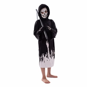 Disfraz de Grim Reaper que brilla en la oscuridad para niños, traje de actuación de Halloween, talla infantil de 8 a 13 años, tela de poliéster - Product Image 2