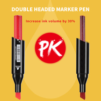 Vente en gros 24/36/60-Color Set Double-Head Oily Aquarelle Noir Rod Marqueurs Tissu Sac Cadeau Boîte Carré Rod Art Pen Noir Blanc