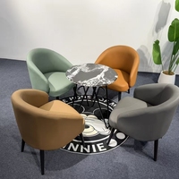 Fauteuil d'appoint moderne 8088 rembourré en cuir PU avec pieds en métal, fauteuil individuel confortable pour salle à manger et salon