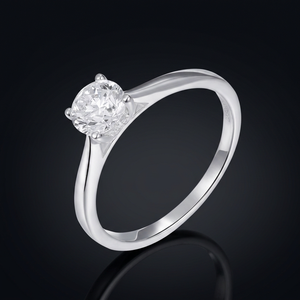 Nuevo Anillo de Compromiso y Boda de Lujo para Mujer, Oro Blanco de 14K, Diamante Cultivado en Laboratorio con Certificado IGI, Corte Brillante Clásico de Cuatro Garras - Product Image 3