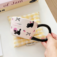 Mug en céramique chat mignon aux grandes oreilles 300 ml – Tasse à café et à eau de haute qualité pour couple, compagnon quotidien à la maison, cadeau de fête, couleur et logo personnalisables
