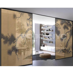 Conception personnalisée Cité interdite Série Art décoratif Cloison <span class=keywords><strong>de</strong></span> porte coulissante en verre Cloison étanche coupe-vent Verre trempé <span class=keywords><strong>de</strong></span> sécurité - Product Image 5