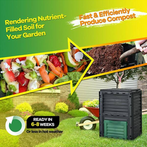 450L Large 118 Gallon Large Capacity Easy Assemble Degradable Plastic <strong>Composting</strong> <strong>Barrel</strong> Outdoor Garden <strong>Compost</strong> Bin - Product Image 2