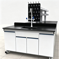 Bancs de laboratoire en marbre et tables de laboratoire en acier pour parfumerie et cosmétiques, avec évier résistant aux acides et robinet