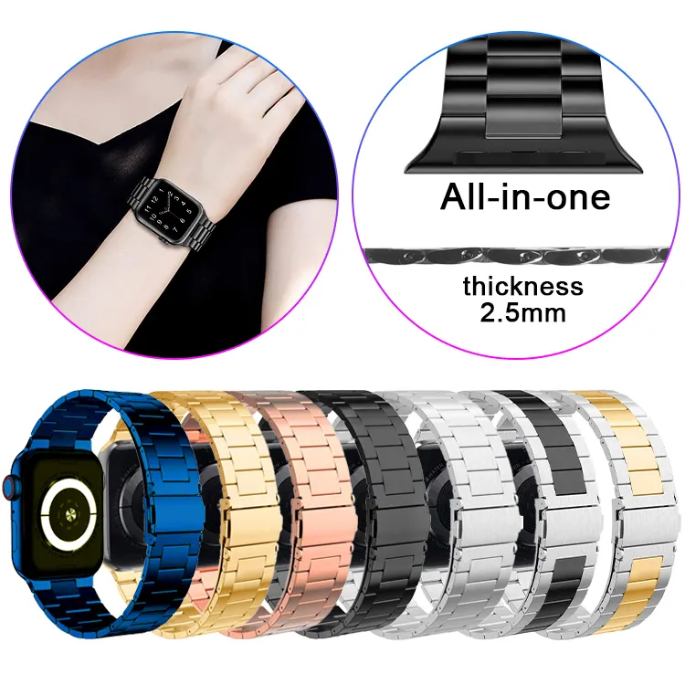 Huamj Groothandel Nieuwe Populaire Horlogeband 38 40 42 44 Mm Horlogeband Roestvrij Staal Horlogeband Voor Apple