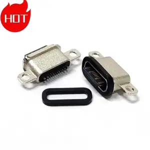 6pin Vertical Diy Usb Charging Port Connector Type C Female Male Housing Metal Cover Shell Connector