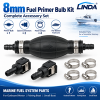 Kit d'accessoires pour ligne de carburant de moteur hors-bord : Bulbe d'amorçage de carburant marin 8 mm avec raccords rapides et colliers de serrage