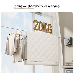 Práctica <span class=keywords><strong>Tendedero</strong></span> Retráctil Multifuncional de Acero Inoxidable para Interiores, Diseño Invisible para un Secado Fácil - Product Image 4