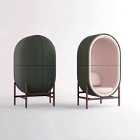 Fauteuil sphérique moderne en fibre de verre, forme capsule, pour hôtel, extérieur et salon, avec coussin – Directement des fabricants