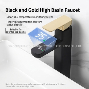 <span class=keywords><strong>Rubinetto</strong></span> da Bagno Intelligente in Acciaio Inox con Display Digitale della Temperatura, Nero, <span class=keywords><strong>Bianco</strong></span>, Oro, 11.5/7 Pollici, Prezzo all'Ingrosso - Product Image 4