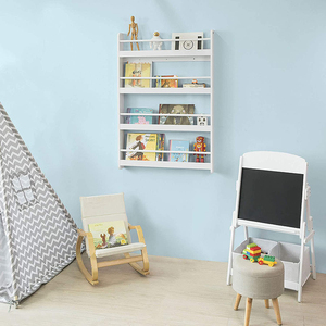 Étagère <span class=keywords><strong>murale</strong></span> moderne nordique en bois blanc pour enfants, étagère de rangement pour livres d'enfants, étagère pour enfants - Product Image 3