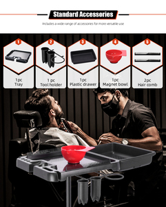 Chariot de salon de coiffure magnétique réglable en hauteur, plateau amovible pour outils d'extension de cheveux - Product Image 6