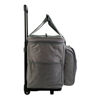 Sac isotherme de pique-nique portable avec roulettes, capacité 28L, fermeture éclair, poignée de transport, poches latérales avant, étanche, pliable, en polyester