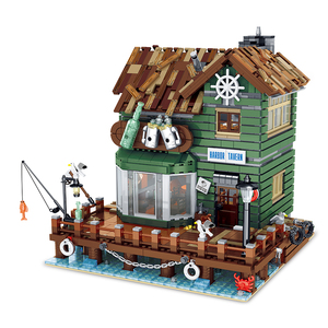 Modèle <span class=keywords><strong>de</strong></span> construction en blocs <span class=keywords><strong>de</strong></span> briques du pub en bord <span class=keywords><strong>de</strong></span> mer Harbor Tavern Pirate Bar - Product Image 2