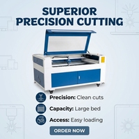 Fabrieksoutlet Stabiele CNC CO2 Lasergraveermachine 120W Watergekoelde snijmachine voor hobby, studio en kleine fabrieken