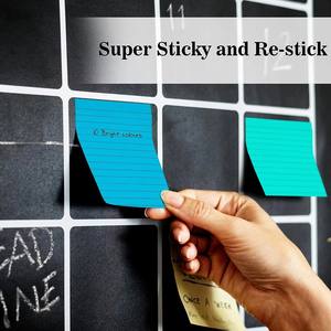 Blocs-notes autocollants lignés, 4x6 pouces, bloc-notes autocollants colorés brillants, grands blocs-notes autocollants carrés pour le bureau, la maison, l'école - Product Image 6