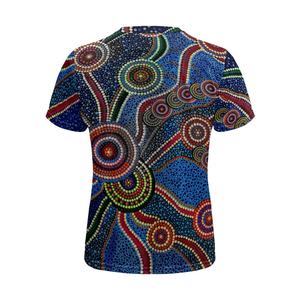 Uniforme de fútbol cómodo y transpirable Diseño de <span class=keywords><strong>arte</strong></span> indígena <span class=keywords><strong>australiano</strong></span> Imprimir camisetas deportivas Camisetas personalizadas - Product Image 4