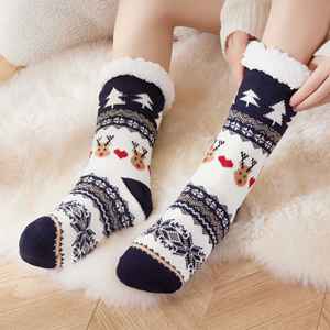 High Quality Indoor Thermal Fleece Lined <strong>Socks</strong> Winter Warm Fuzzy Anti Slipper <strong>Socks</strong> <strong>Fluffy</strong> Sherpa <strong>Grip</strong> <strong>Socks</strong> for Women - Product Image 1