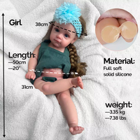 Poupées Reborn en Silicone aux Cheveux Longs et Blonds, Grands Yeux, 20 Pouces, Poupées Bébé Filles, Poupées Nouveau-né Apaisantes